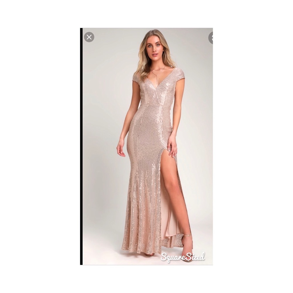 Rose gold sequin dress